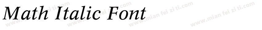 Math Italic Font字体转换
